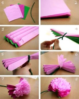 Haciendo flor de papel